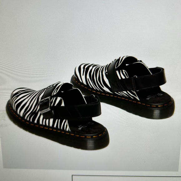 Dr Martens JORGE II HAIR-ON ANIMAL PRINT SLINGBACK MULES m 11 w 12 zebra - Picture 7 of 8